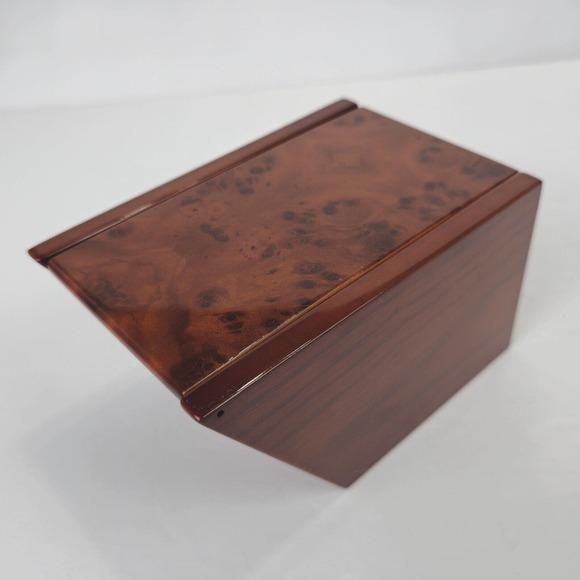 Vintage Jewelry - Vintage Burl wood Finish Luxury Watch Case Display